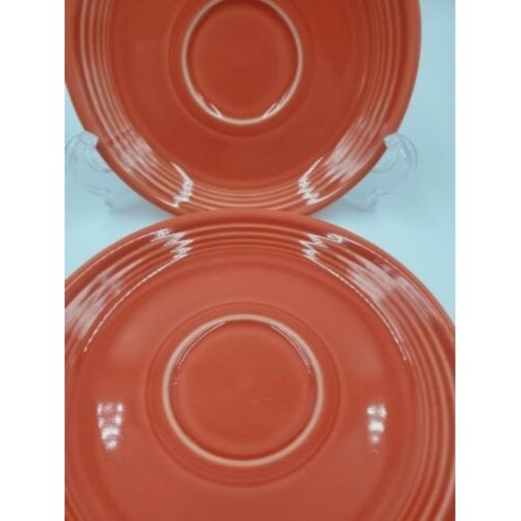 Fiestaware Persimmon Saucer 6" Fiesta Ware Homer Laughlin 1998 Set of Two - Picture 2 of 3